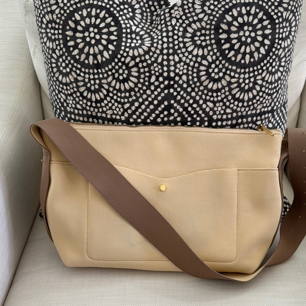 Cuyana Beige and Brown Crossbody Bag